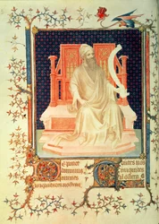 Fr 13091 f.29v Le prophète Michée, du Psautier de Jean, Duc de Berry, c.1386